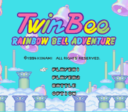 TwinBee - Rainbow Bell Adventure (english translation) Title Screen